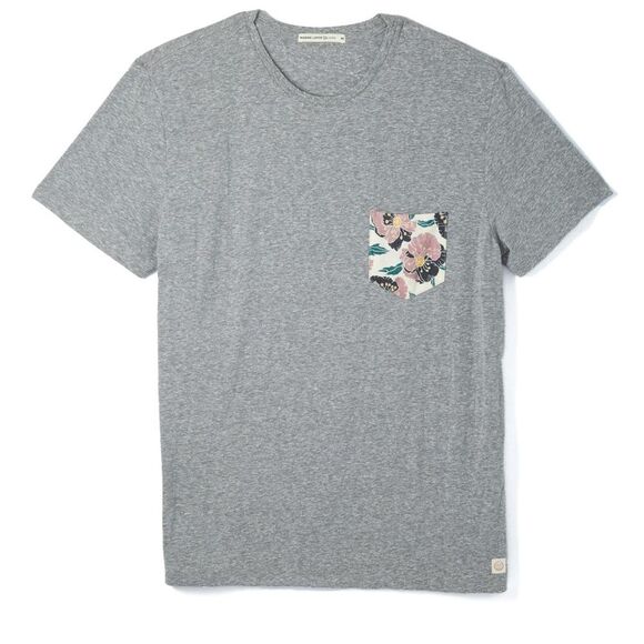 Marine Layer Signature Printed Contrast Pocket Short Sleeve Tee Men's Size L - Picture 1 of 13